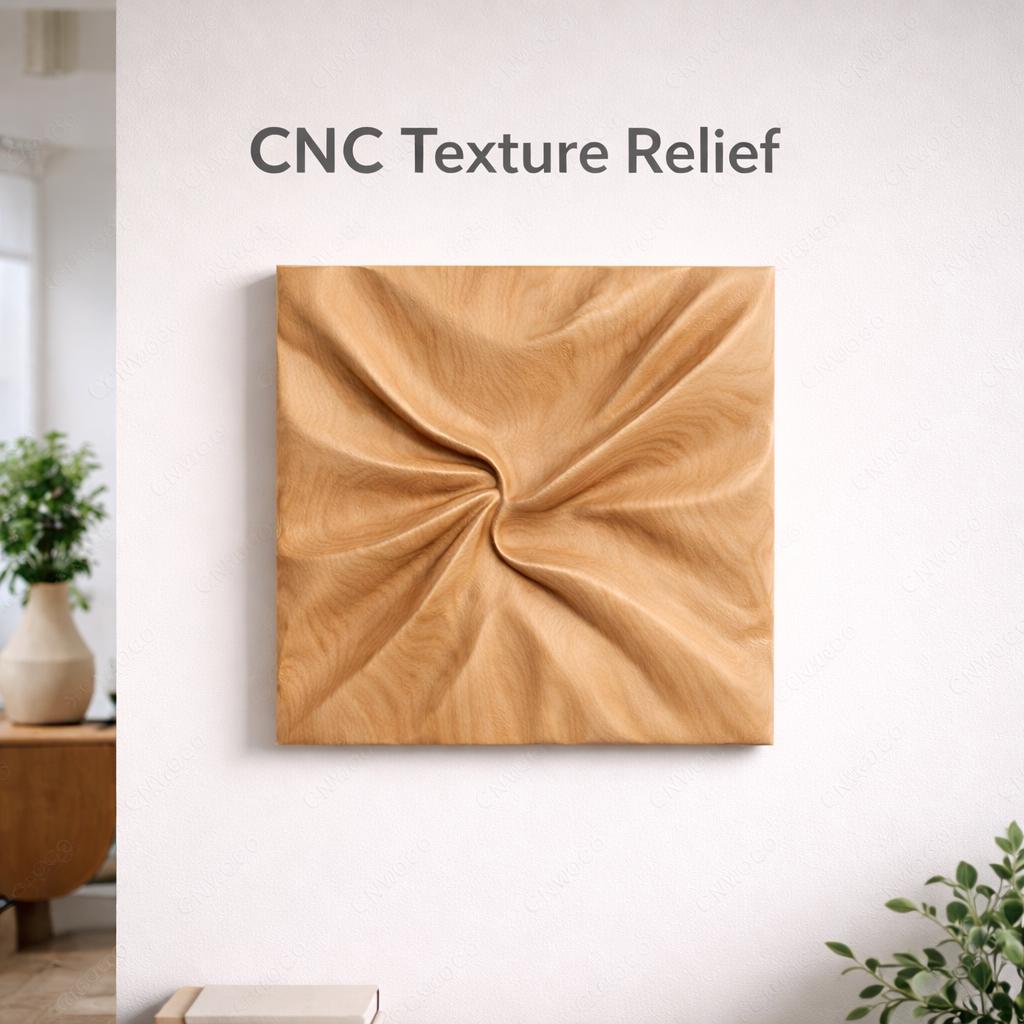 Fichier CNC panneau texture bois tissu, bas-relief effet textile décoratif, décoration murale, surface bois sculptée, modèle gravure 3D STL