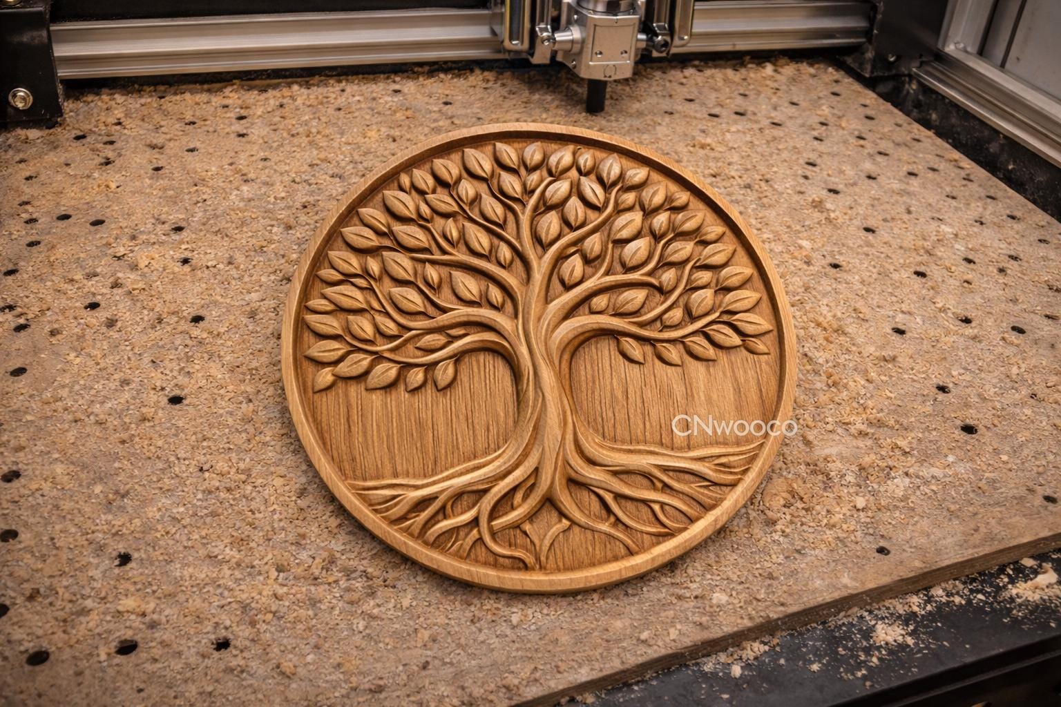 CNC-Datei „Baum des Lebens“ – spirituelles Basrelief für Holzskulpturen, STL-Wanddekoration