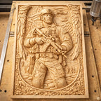 CNC Datei Soldat Militär Hommage, patriotisches Holzrelief, Wanddekoration, Holzskulptur, 3D STL Gravurmodell