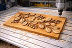 Fichier CNC panneau texture bois feuilles – bas-relief motif nature pour sculpture bois, design façade meuble et décoration murale STL