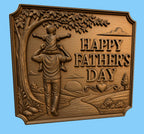 CNC & impression 3D relief fête des pères avec papa et enfant, fichier STL très haute qualité