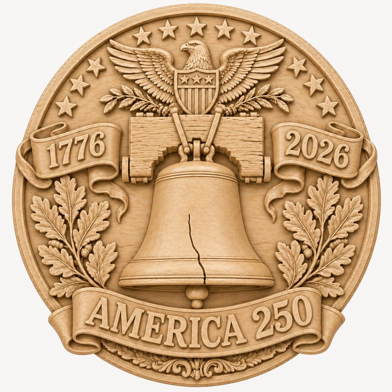 CNC- & 3D-Druckdatei Amerika 250 Bundle, 3 patriotische STL-Reliefs, USA Jubiläum 1776 2026