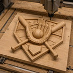 CNC & impression 3D plaque baseball avec gant et battes, fichier STL très haute qualité