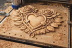 Fichier CNC cœur roses floral, bas-relief bois décoratif, décoration murale, modèle gravure 3D STL