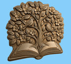 CNC & impression 3D arbre sortant d’un livre ouvert, fichier STL très haute qualité