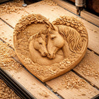 Fichier CNC & impression 3D cœur cheval – bas-relief 3D pour sculpture bois, décoration murale équestre STL