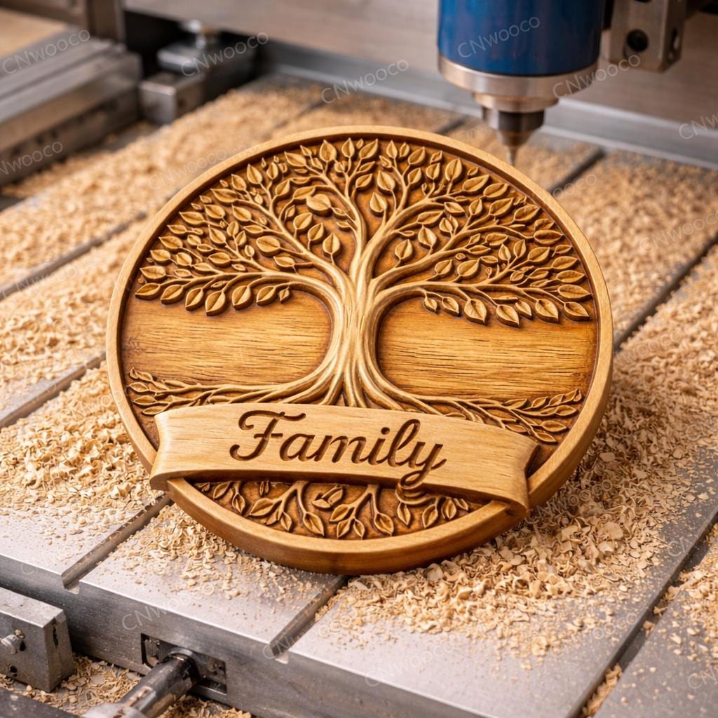 CNC-Datei „Baum des Lebens“ – spirituelles Basrelief für Holzskulpturen, STL-Wanddekoration