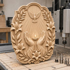 CNC & impression 3D relief mains avec lampe, colombe et lys, fichier STL très haute qualité