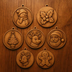 CNC-Datei Weihnachtsdekoration – 3D-Ornament-Relief für Holzschnitzerei, kompatibel mit VCarve Aspire, crv3d crv STL