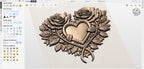 Fichier CNC cœur roses floral, bas-relief bois décoratif, décoration murale, modèle gravure 3D STL