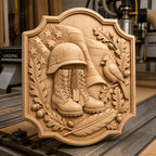 CNC- und 3D-Reliefdruck-Militärstiefel mit Flagge und Kardinal, sehr hochwertige STL-Datei