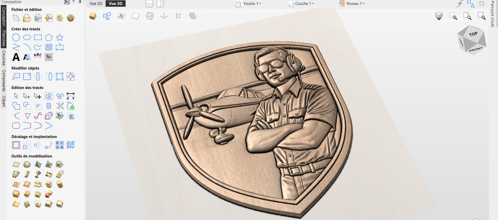 CNC-Datei für Flugzeugcockpit-Panel, Holz-Basrelief Luftfahrt, Flieger-Wanddekoration, Holzskulptur, 3D-Gravurmodell STL