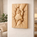 CNC-Datei betende Hände – Flachrelief-Einheit für Holzskulptur, Wanddekoration STL