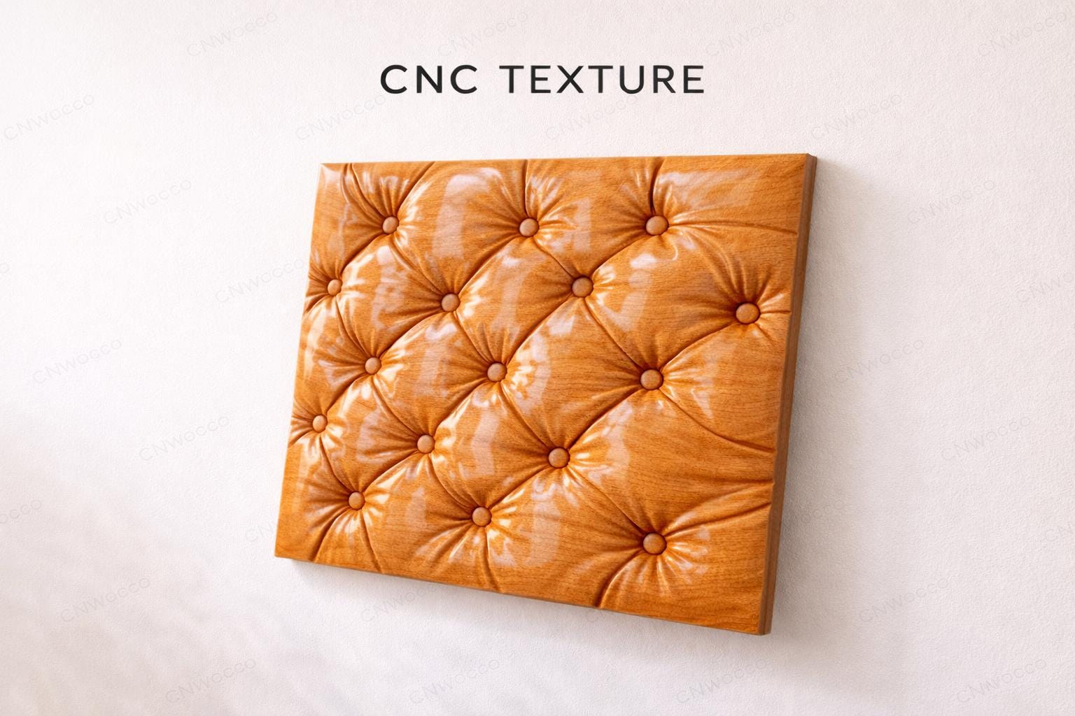 Fichier CNC panneau texture bois – bas-relief motif capitonné pour sculpture bois, design de porte et meuble STL