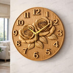 CNC-Datei Rosenuhr – florales Basrelief für Holzskulptur, Wanddekoration STL