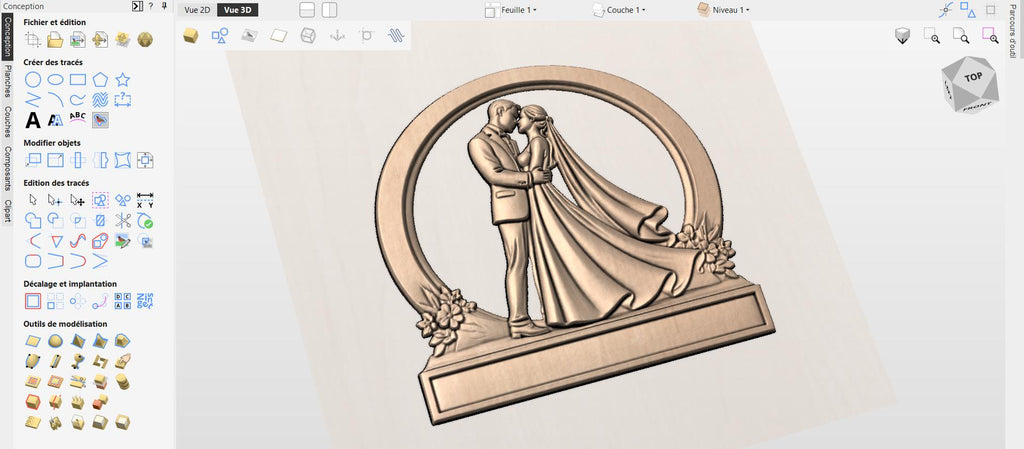 Fichier CNC mariage personnalisable couple, bas-relief bois noms et date, décoration murale, cadeau mariage, modèle gravure 3D STL