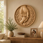 CNC & impression 3D relief mains père et enfant avec cœur, fichier STL très haute qualité