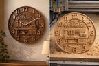 Fichier CNC horloge atelier – bas-relief pour sculpture bois, décoration murale workshop STL