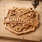 Garage CNC Bas Relief STL | Wooden Garage Wall Art | CNC Router Wood Carving File | Mechanic Workshop Decor | Digital Download