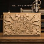 Fichier CNC & impression 3D scène de la nativité avec crèche, Marie, Joseph, Jésus, animaux, haute qualité relief STL