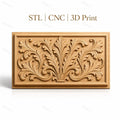 Fichier CNC & impression 3D feuillage ornemental, élégante décoration baroque haute qualité relief STL
