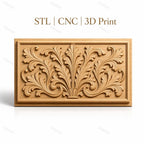 Fichier CNC & impression 3D feuillage ornemental, élégante décoration baroque haute qualité relief STL