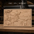 Fichier CNC & impression 3D Jésus prêchant aux disciples, scène religieuse, haute qualité relief STL