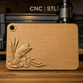 Fichier CNC poisson sautant et plantes aquatiques en bas-relief, sculpture sur bois, STL