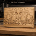 Fichier CNC & impression 3D décoration de Noël, bougies, houx, étoile, haute qualité relief STL