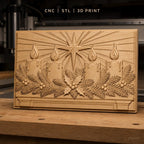 Fichier CNC & impression 3D décoration de Noël, bougies, houx, étoile, haute qualité relief STL
