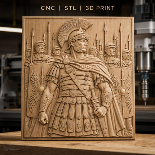 Fichier CNC & impression 3D soldat romain avec légionnaires et boucliers, haute qualité relief STL