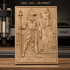 Fichier CNC & impression 3D Égypte antique, Anubis, Sphinx, pyramides, haute qualité relief STL