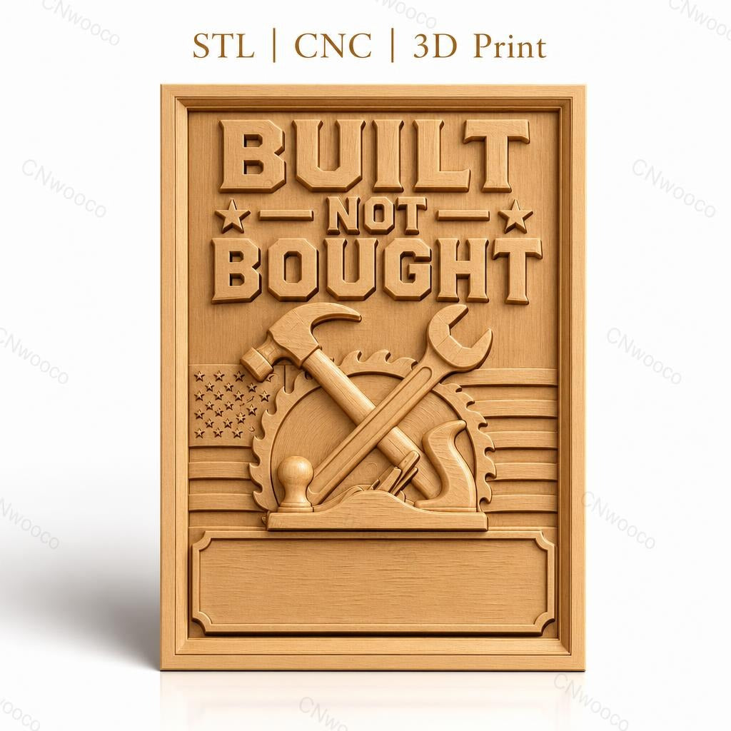 Fichier CNC & impression 3D panneau outils de menuiserie marteau clé drapeau américain haute qualité relief STL