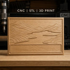 Fichier CNC & impression 3D paysage rivière vallonnée, montagne relief paysage haute qualité relief STL