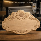 Fichier CNC & impression 3D enseigne décorative fleur tournesol, STL très haute qualité