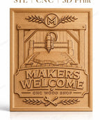 Fichier CNC & impression 3D atelier bois CNC, machine, plaque de bois, outils haute qualité relief STL