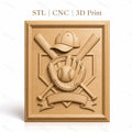 Fichier CNC & impression 3D baseball, batte, gant et casquette, haute qualité relief STL