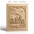 Fichier CNC & impression 3D Route 66 moto, paysage désert relief décoratif, haute qualité relief STL