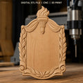 Fichier CNC & impression 3D plaque décorative avec torche et feuillage, STL très haute qualité