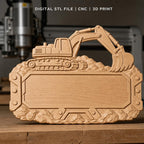 Fichier CNC & impression 3D enseigne plaque bulldozer construction STL très haute qualité