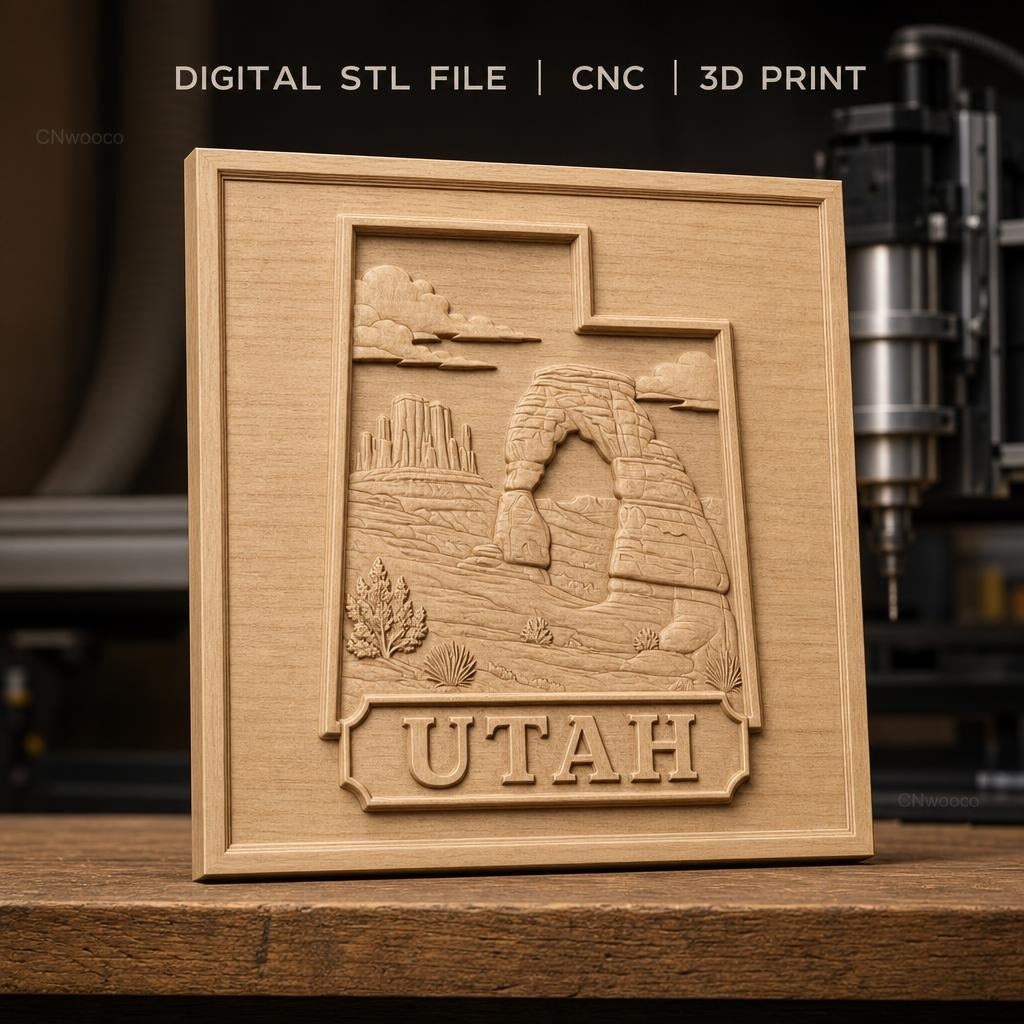 Fichier CNC & impression 3D Utah, arche rocheuse naturelle et paysage désertique, haute qualité relief STL