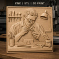 Fichier CNC & impression 3D bijoutier à l'œuvre, outils de précision, haute qualité relief STL