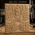 Fichier CNC & impression 3D christ en gloire, anges et apôtres, haute qualité relief STL