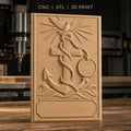 Fichier CNC & impression 3D ancre, croix, colombe et vagues, haute qualité relief STL