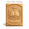 Fichier CNC & impression 3D thème mariage, croix, livre ouvert, anneaux, branches d'olivier, haute qualité relief STL