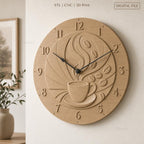 Fichier CNC & impression 3D horloge murale tasse de café et grains STEAM STL