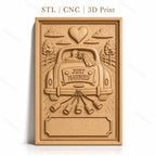 Fichier CNC & impression 3D mariage, voiture just married avec cloches, haute qualité relief STL