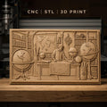 Fichier CNC & impression 3D cartographie, bibliothèques, globes terrestres, homme et cartes ancienne, haute qualité relief STL