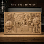 Fichier CNC & impression 3D cartographie, bibliothèques, globes terrestres, homme et cartes ancienne, haute qualité relief STL