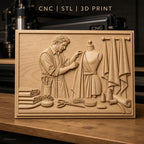 Fichier CNC & impression 3D tailleur couture, mannequin, tissu, outils haute qualité relief STL